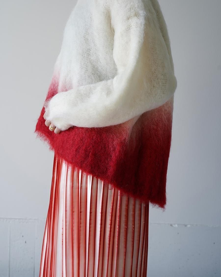 Mame Kurogouchi Fur Knitted High Neck Top