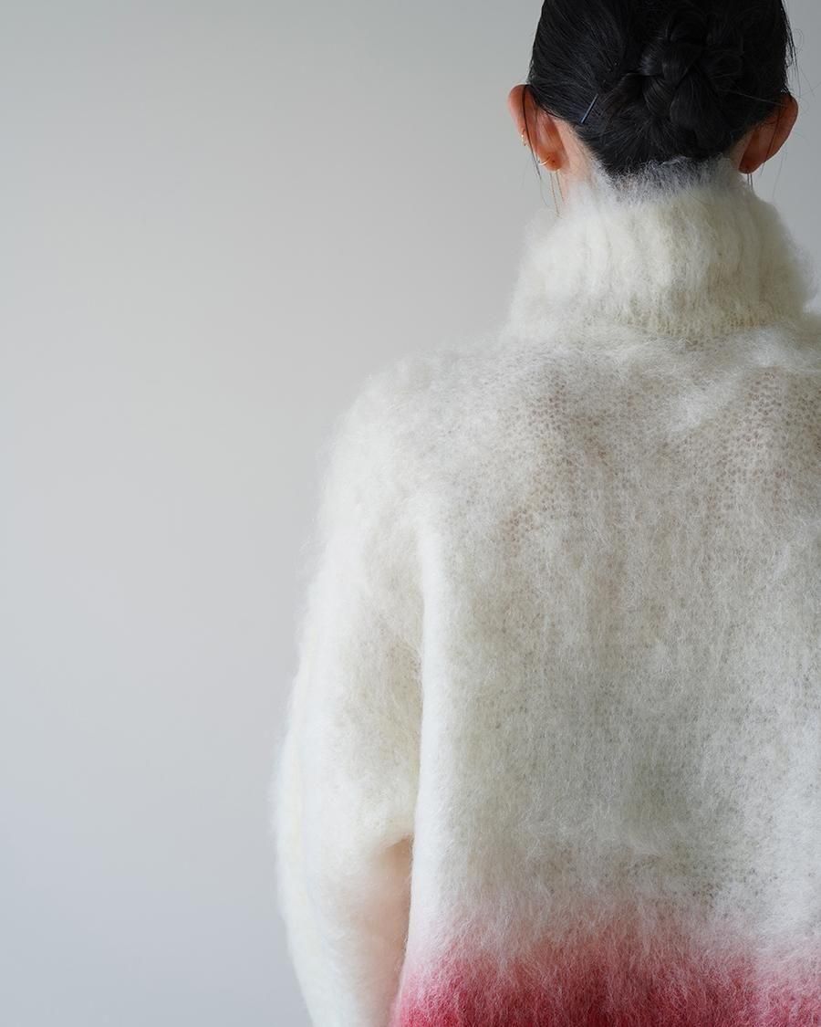 Mame Kurogouchi Fur Knitted High Neck Top
