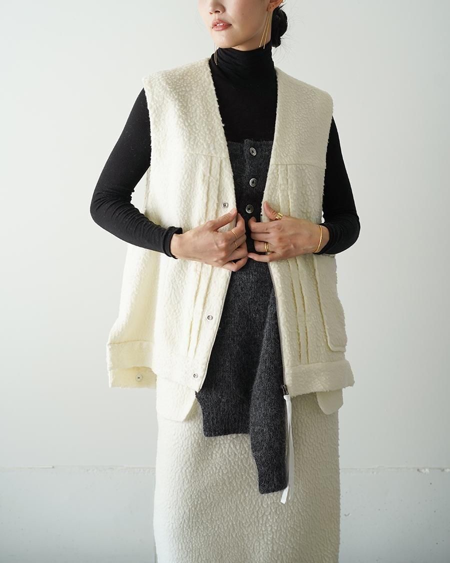 RYU KAGA Wool boa oversized vest - Altamira