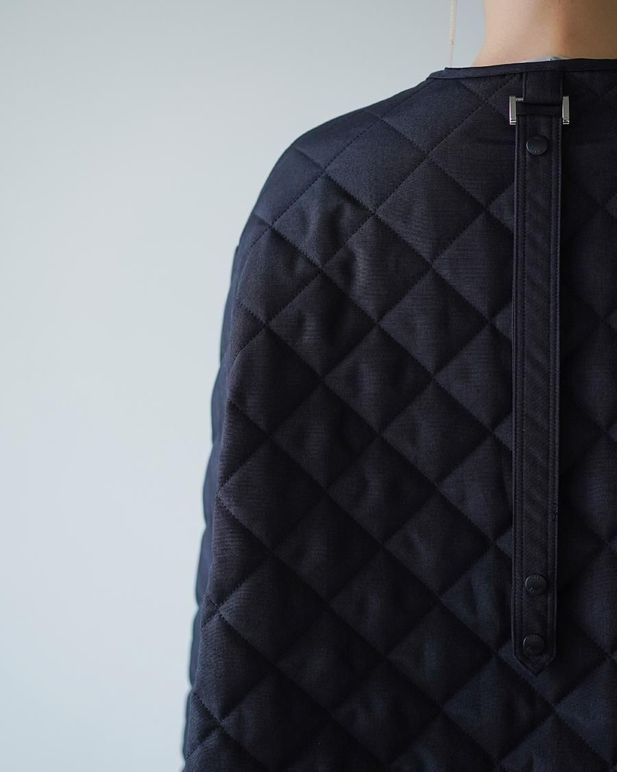 THE RERACS RERACS COLLARLESS A-LINE QUILTING COAT