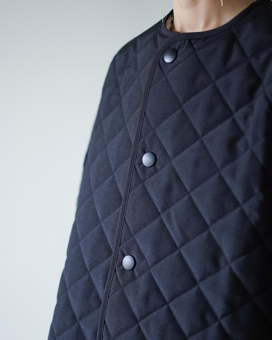 THE RERACS RERACS COLLARLESS A-LINE QUILTING COAT