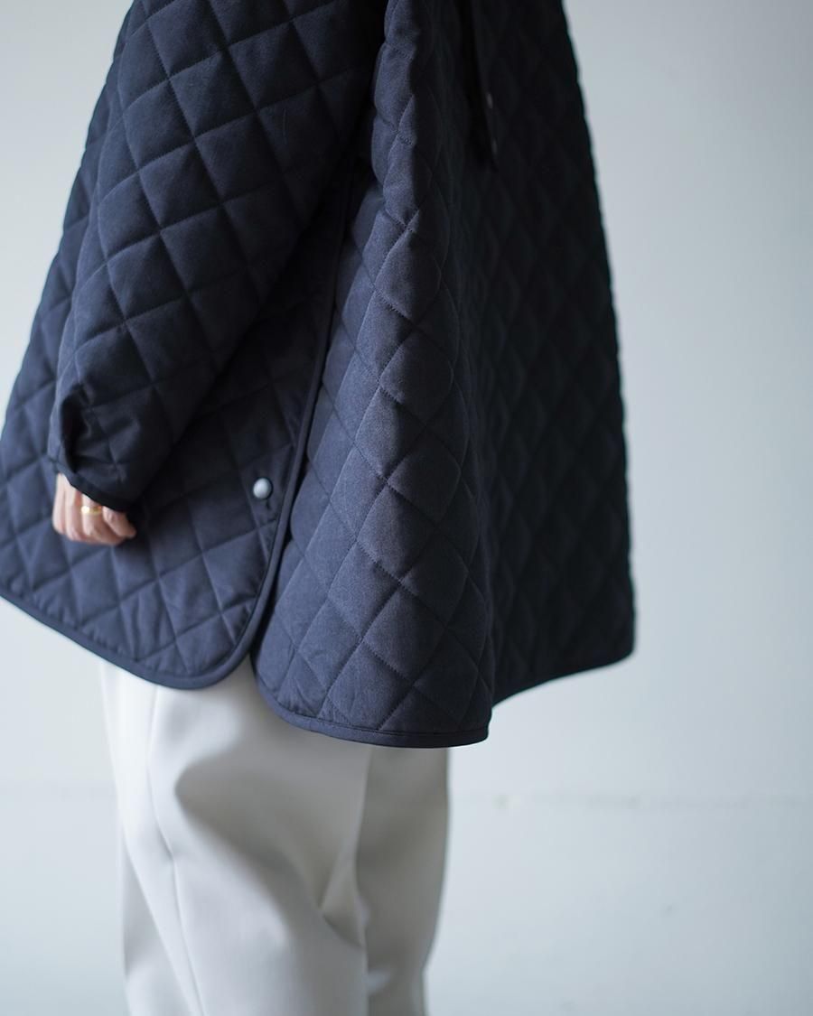 THE RERACS RERACS COLLARLESS A-LINE QUILTING COAT
