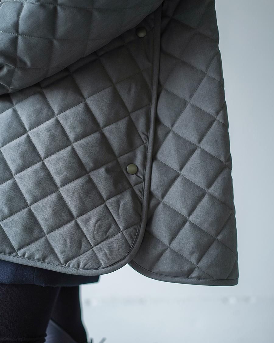 THE RERACS RERACS COLLARLESS A-LINE QUILTING COAT