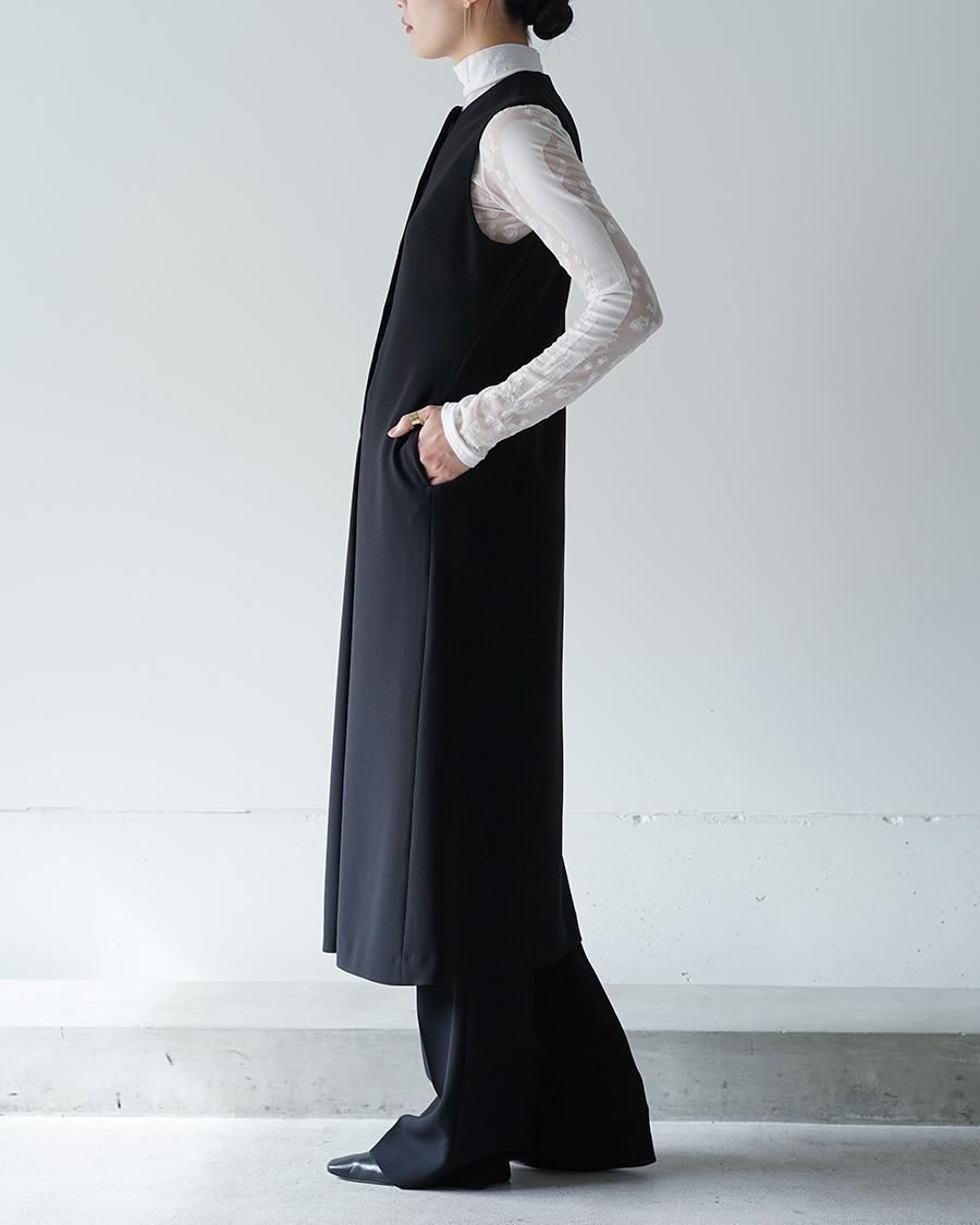 Mame Kurogouchi Acetate Polyester Embroidered Buttonholes Sleeveless Dress