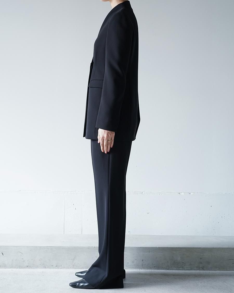 Mame Kurogouchi Acetate Polyester Collarless Double Breasted Suit