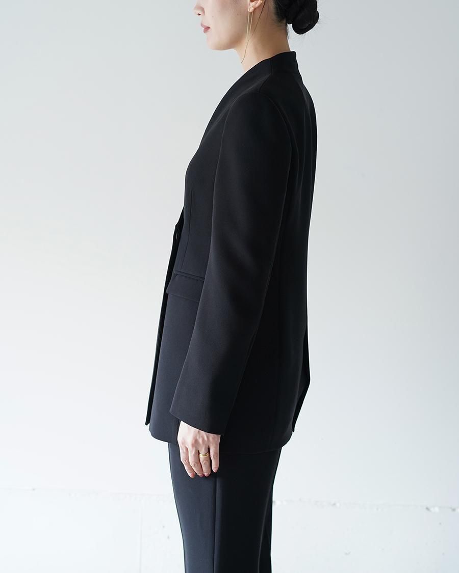Mame Kurogouchi Acetate Polyester Collarless Double Breasted Suit