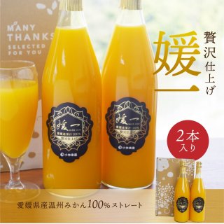 媛一(温州みかん ) ストレート果汁100%ジュース 2本入り【送料別途】