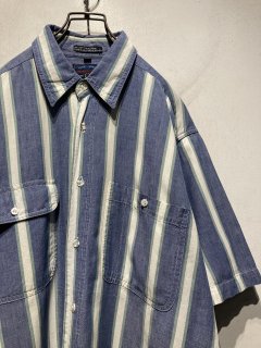 “MEMBERS ONLY” S/S Stripe Shirt L