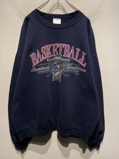 “BASKETBALL” Print Sweat Shirt L