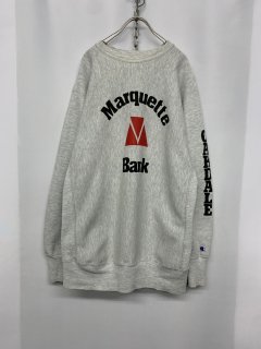 1990’s “Champion” REVERSE WEAVE Sweat Shirt [Marquette Bank] GREY XXL