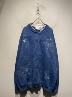 “alfred dunner” Embroidered Switching Sweat Cardigan 3XL