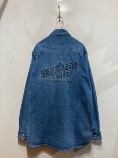 “SHOOTERS PUB” One Point Denim Shirt 「Made in USA」