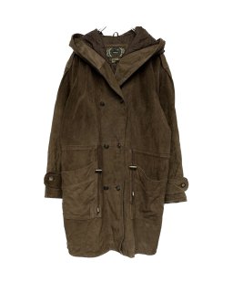 “G�” Hooded Leather Half Coat