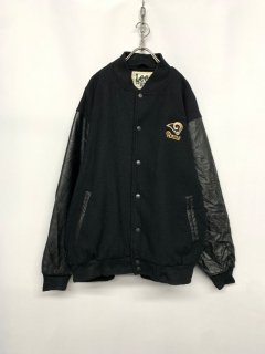 “RAMS” Leather × Wool Stadium Jacket