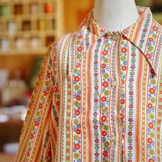 ヴィンテージキッズ花柄シャツ