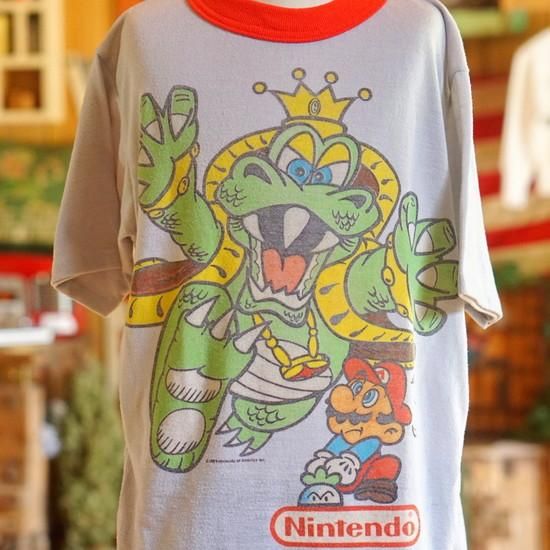 ヴィンテージ 任天堂 スーパーマリオ リンガーTシャツ トリムTシャツ 古着 ヴィンテージ 任天堂 スーパーマリオ リンガーTシャツ トリムT