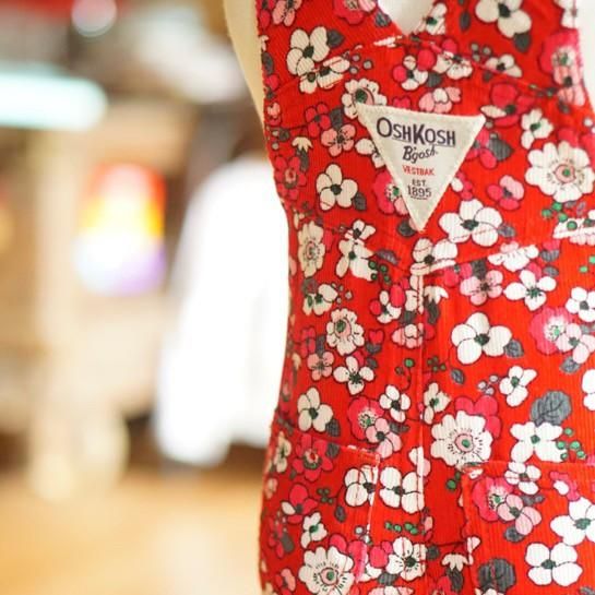 オシュコシュ花柄キッズオーバーオール オシュコシュ花柄キッズオーバーオール