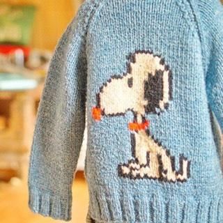 ヴィンテージキッズスヌーピーカウチンニット
