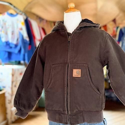 ✨美品✨革タグ!!Carharttアクティブジャケット☆130キッズ☆ブラウン カーハートキッズアクティブジャケット