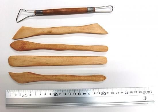 魅力的な 木製彫塑べら5本組セット 彫刻