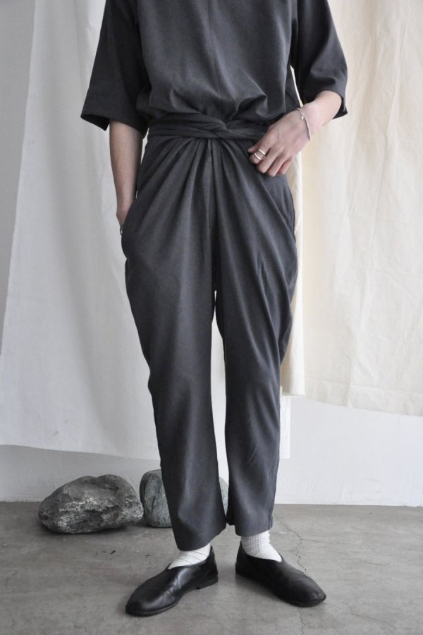 COSMIC WONDER / Silk&Linen wrapped pants / Gray