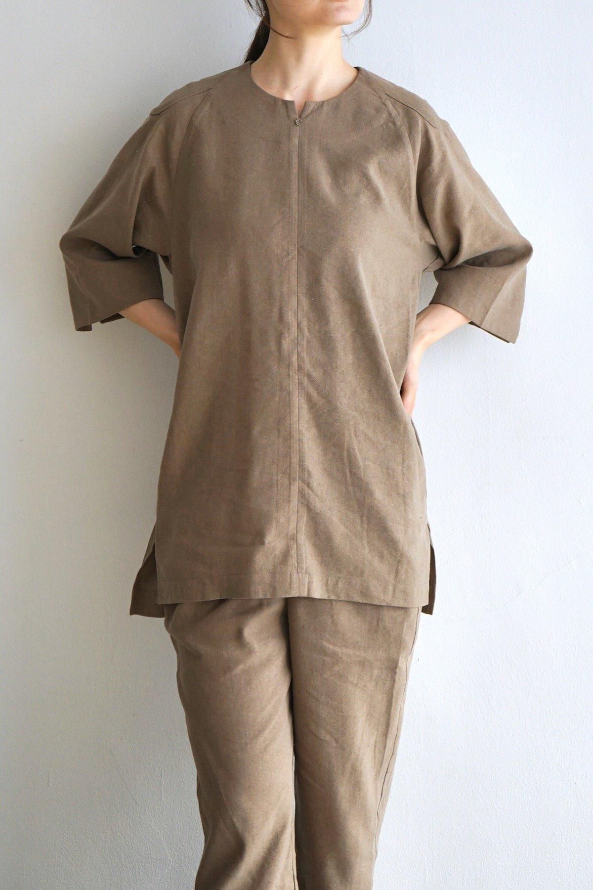 COSMIC WONDER / Silk & Linen Smock / Brown