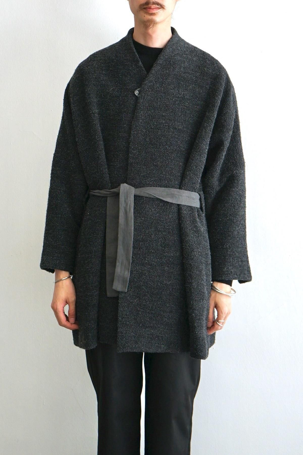 COSMIC WONDER / Alpaca cupro folk haori / Charcoal gray