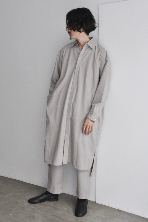 COSMIC WONDER / Cotton wool shirt dress / Light gray