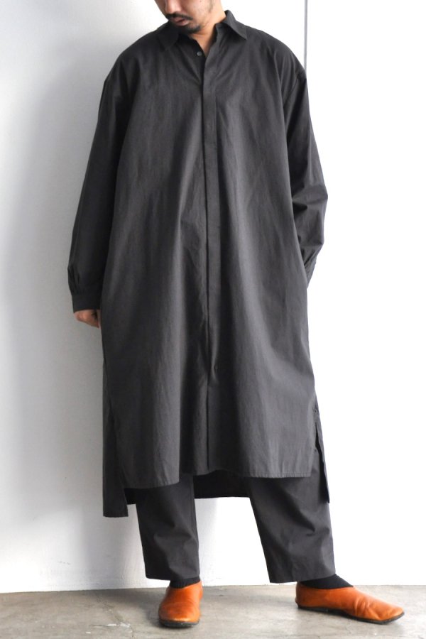 COSMIC WONDER / Cotton wool shirt dress / Light black