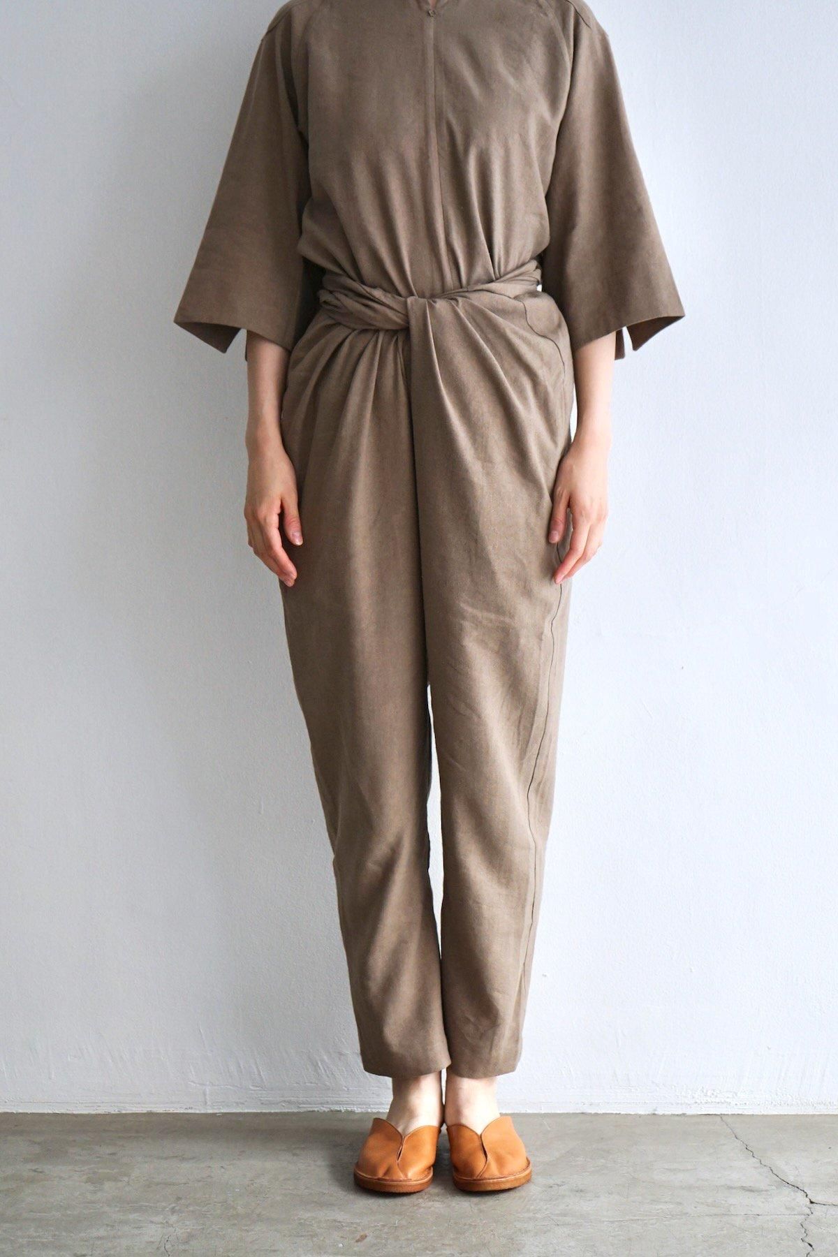 COSMIC WONDER / Silk&Linen wrapped pants / Brown