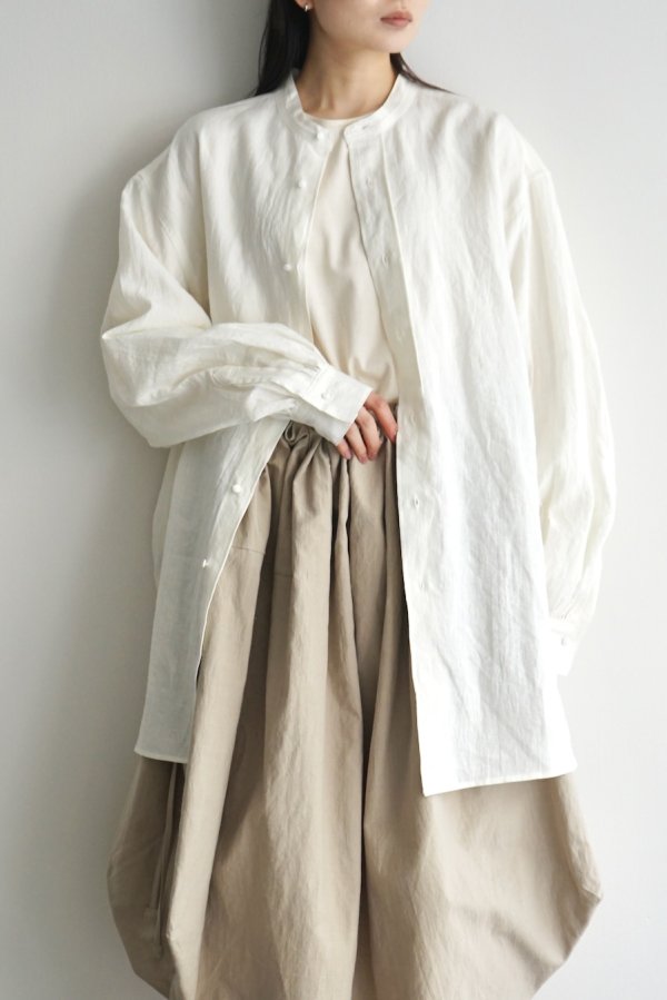 COSMIC WONDER / High count linen classic shirt / WHITE
