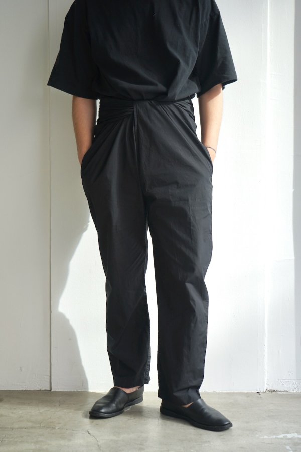 COSMIC WONDER / Suvin cotton broadcloth wrapped pants / BLACK