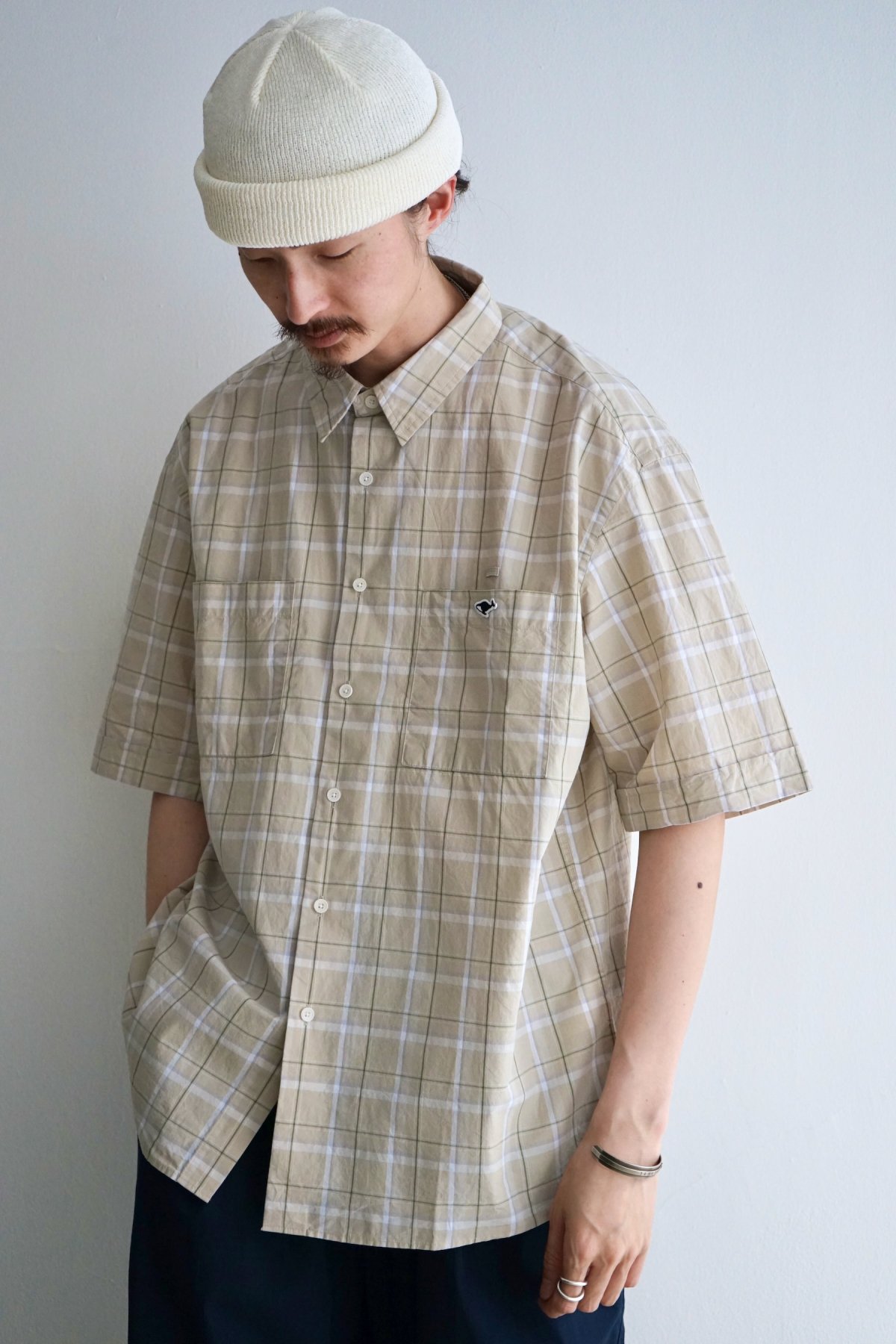 NEITHERS / Relaxed S/S Shirt (Pattern) / Beige Check