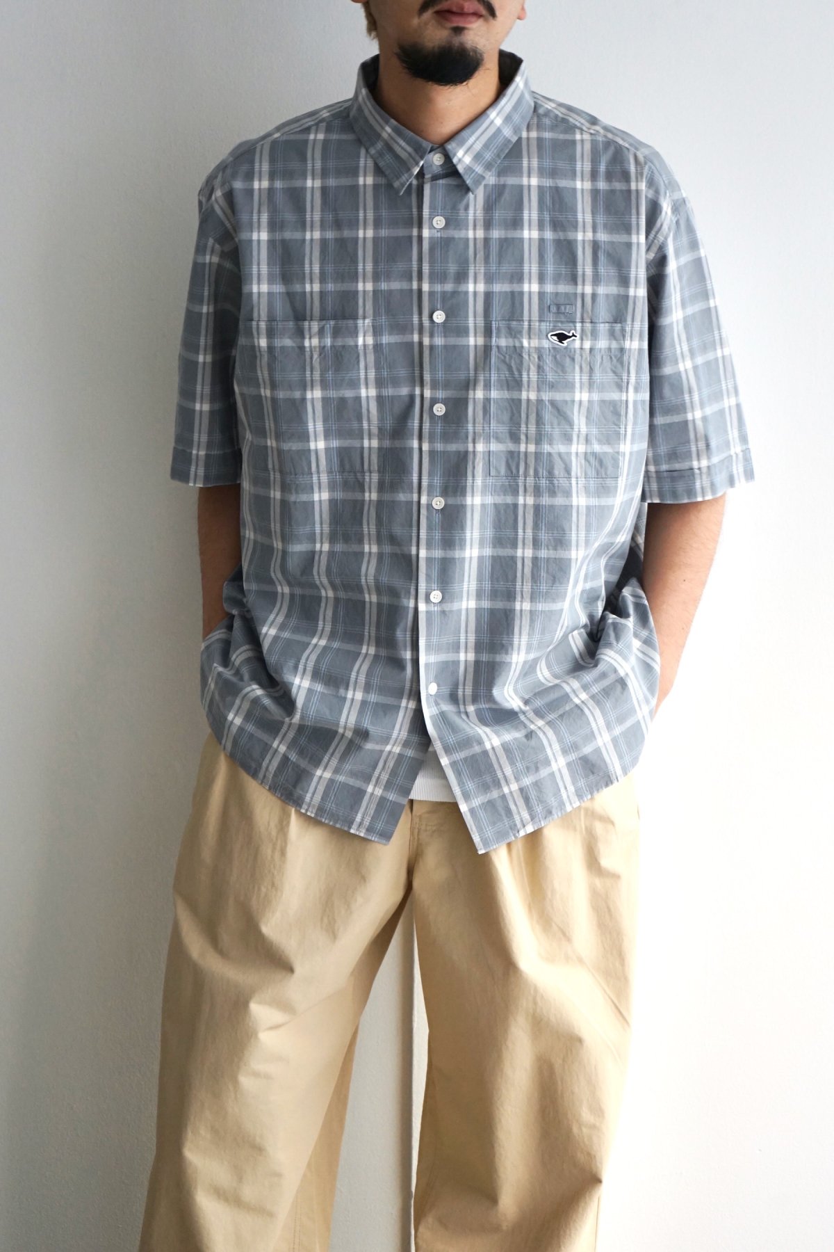 NEITHERS / Relaxed S/S Shirt (Pattern) / Grey Check