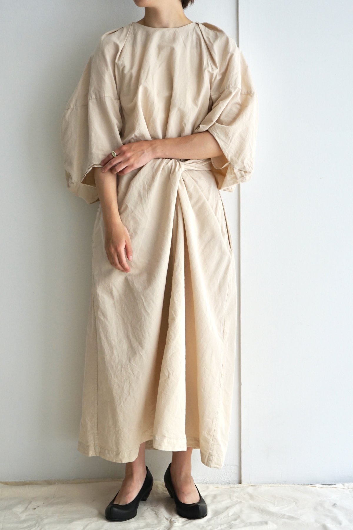 COSMIC WONDER / Cotton paper voile spacecraft wrapped dress / BEESWAX