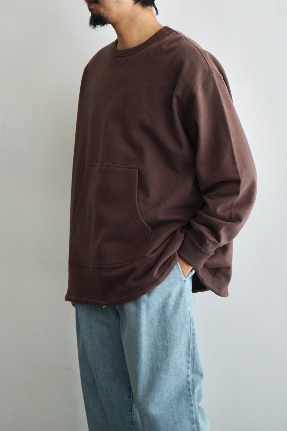 NEITHERS / Newsboy Fleece-lined Sweatshirt / Brown