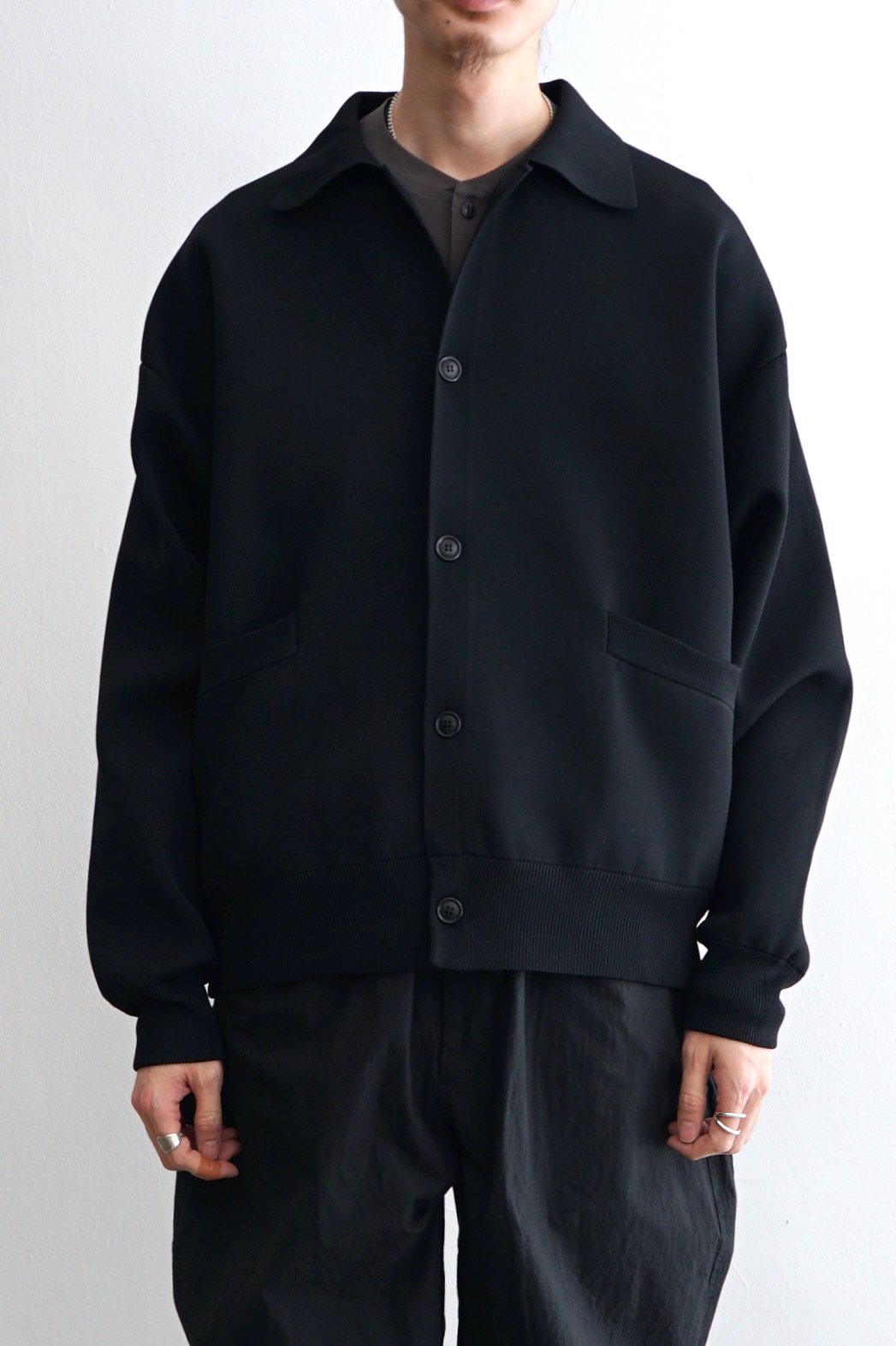 YOKO SAKAMOTO / KNIT COACH JACKET / BLACK