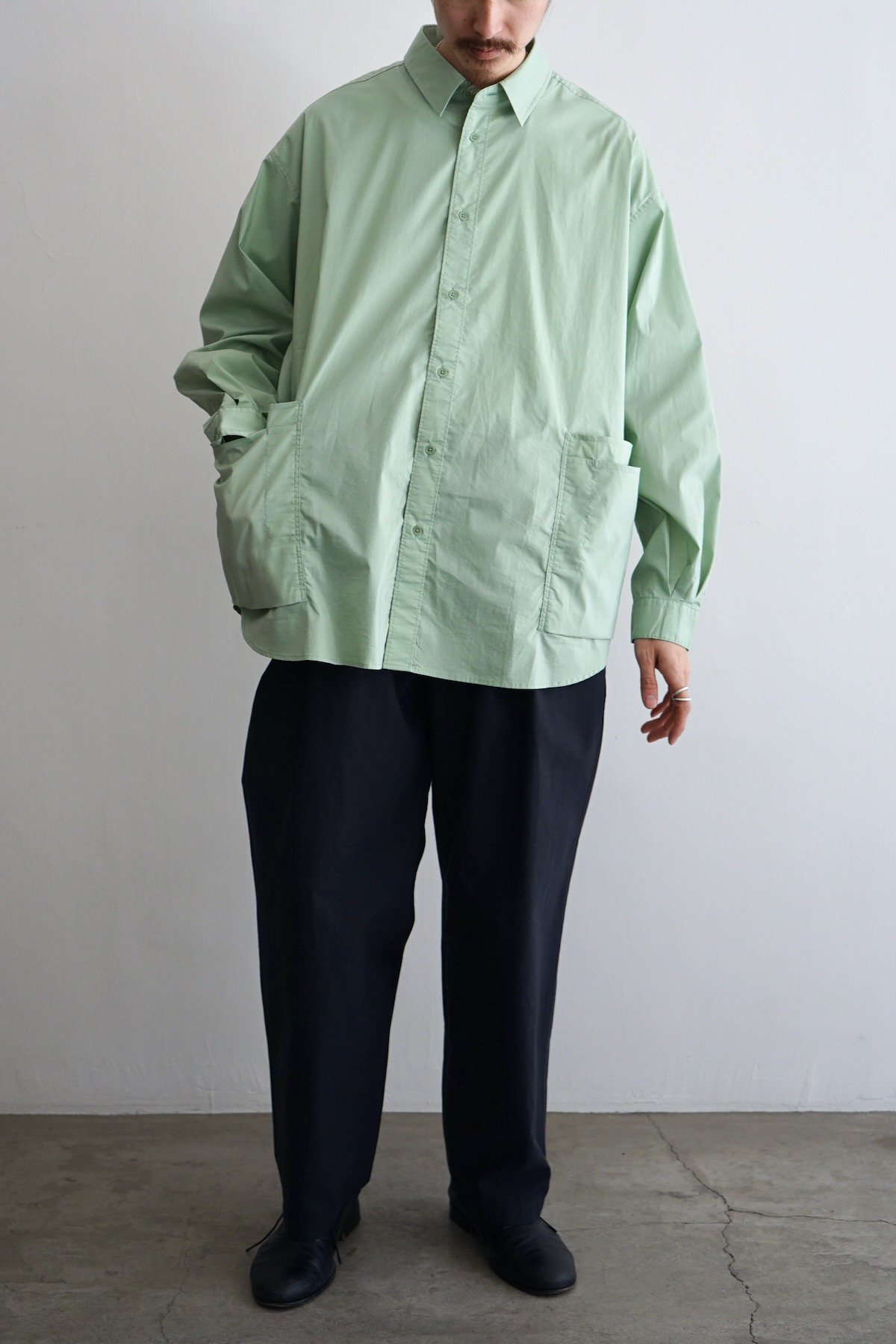 NEITHERS / Sleepwalker Apron L/S Shirt / Light Green