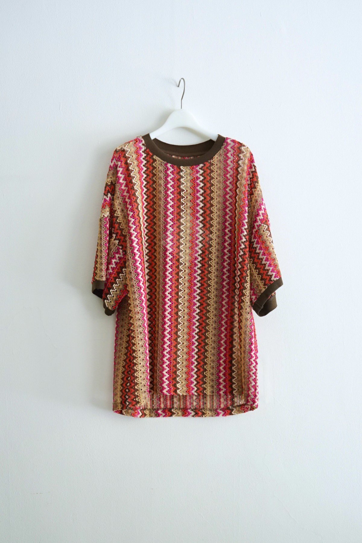 MERELY MADE / Hmong hoa knit T-shirt / PINK
