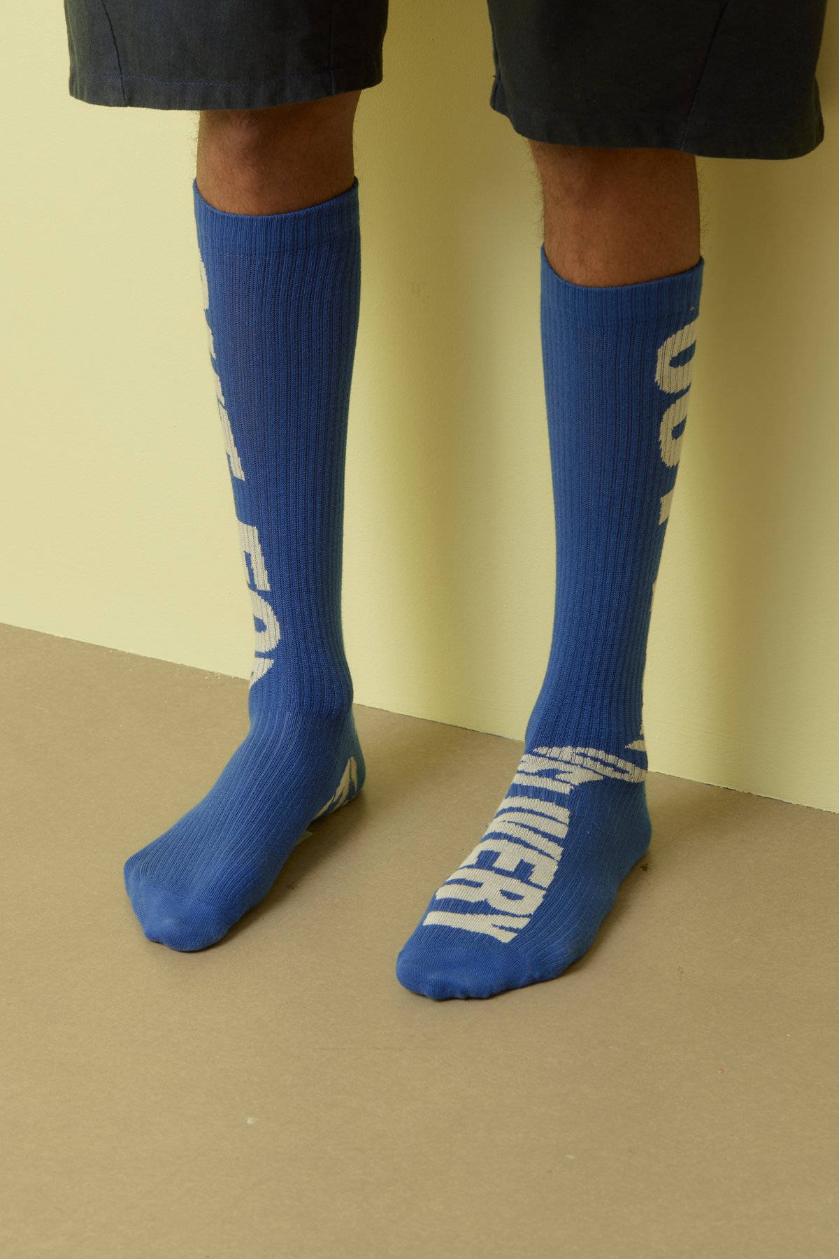 HENRIK VIBSKOV / Out for Delivery Socks Homme / Blue OFD Off White 