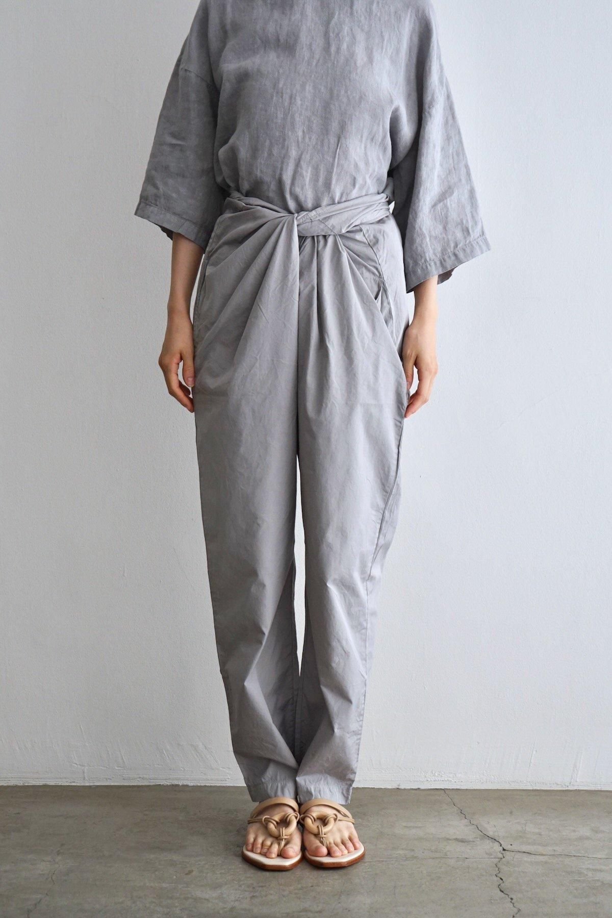 COSMIC WONDER / Suvin cotton broadcloth wrapped pants  /  Ash violet jade