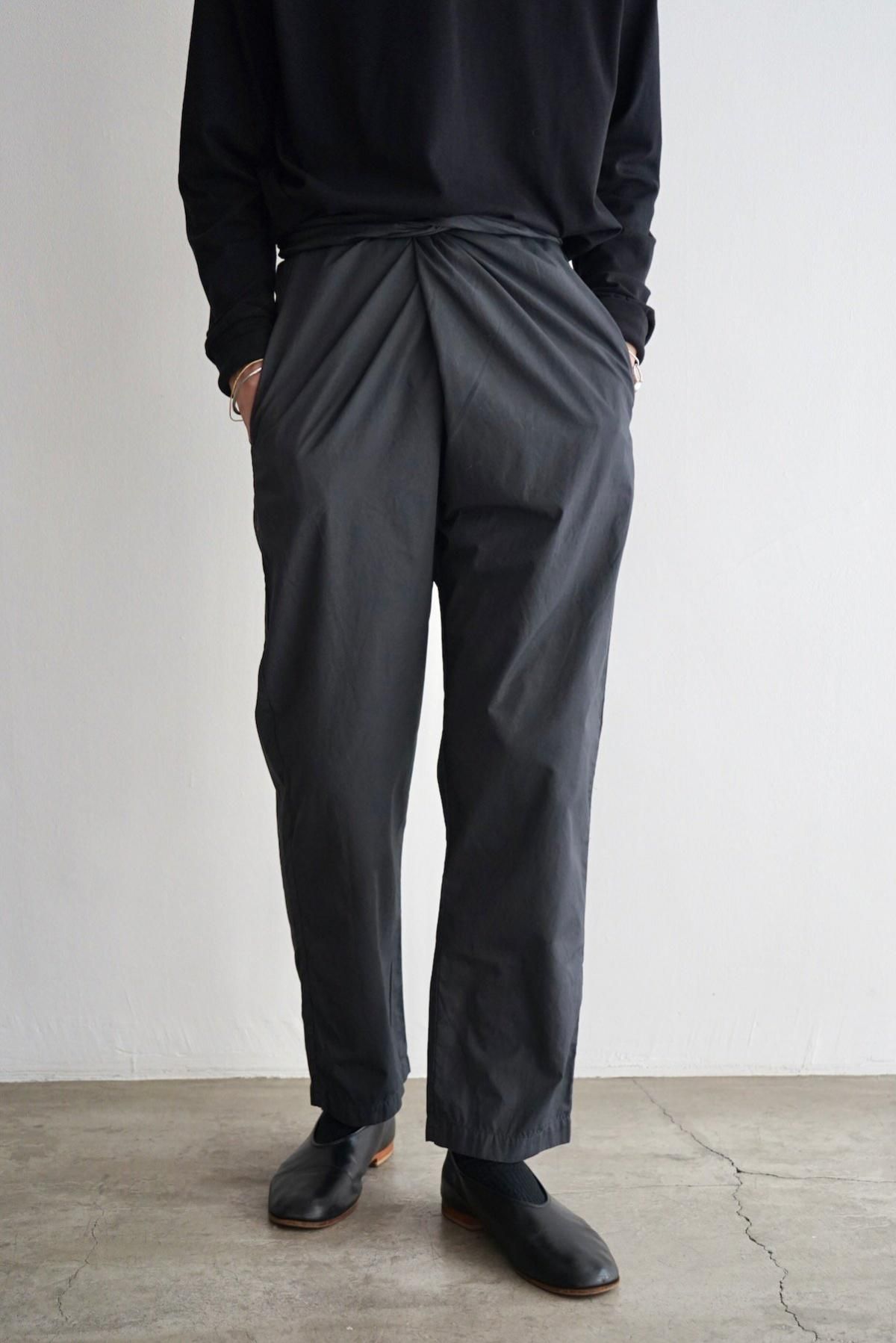 COSMIC WONDER / Suvin cotton broadcloth wrapped pants  /  Sandalwood charcoal