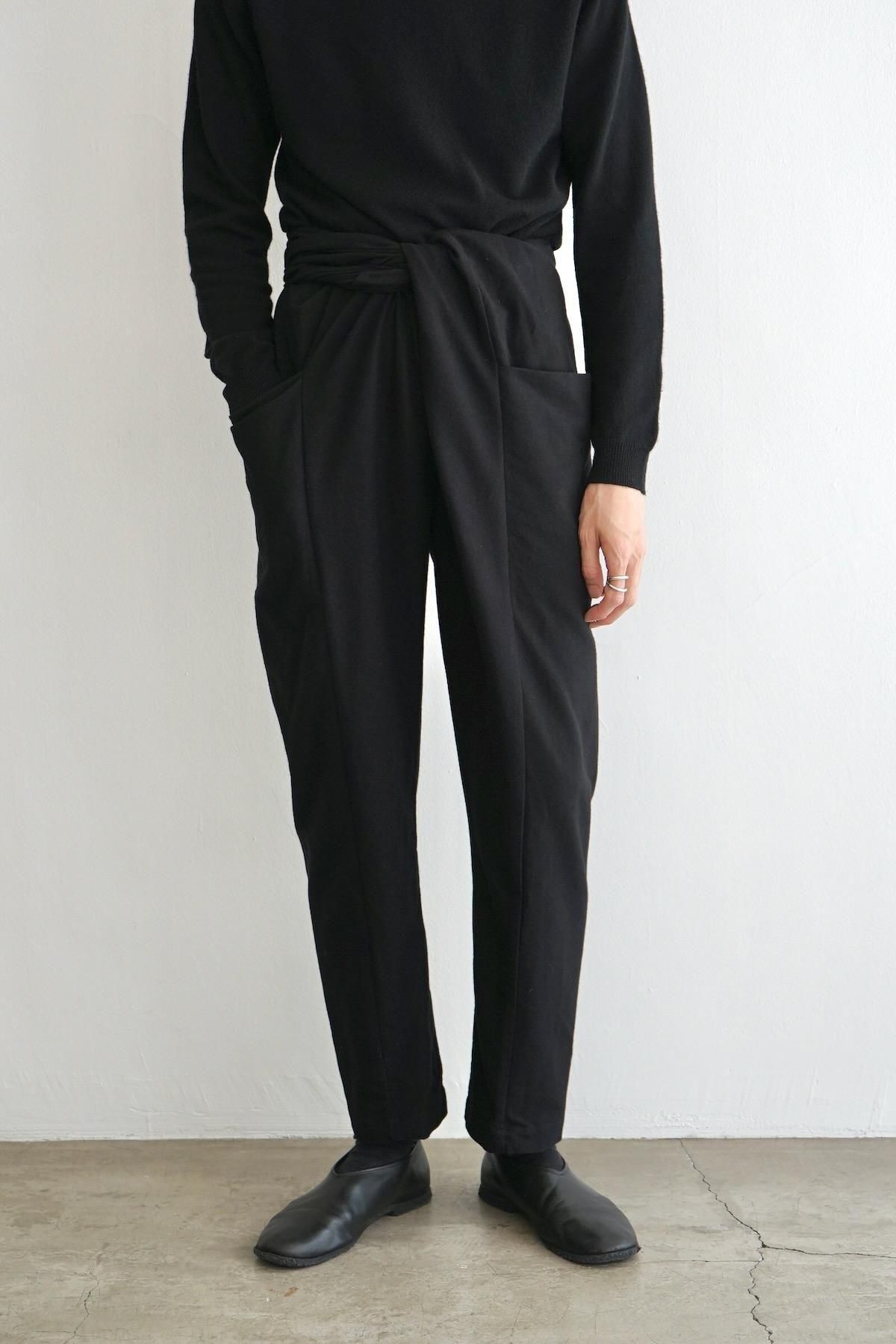 COSMIC WONDER / Flannel folk wrapped pants /  Black