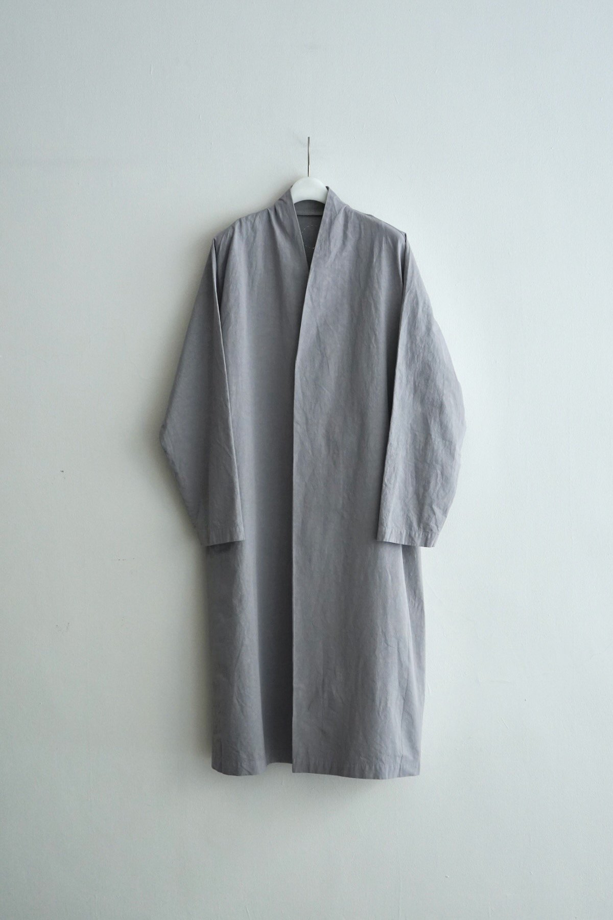 COSMIC WONDER / Cotton linen weather cloth working coat / Ash violet jade