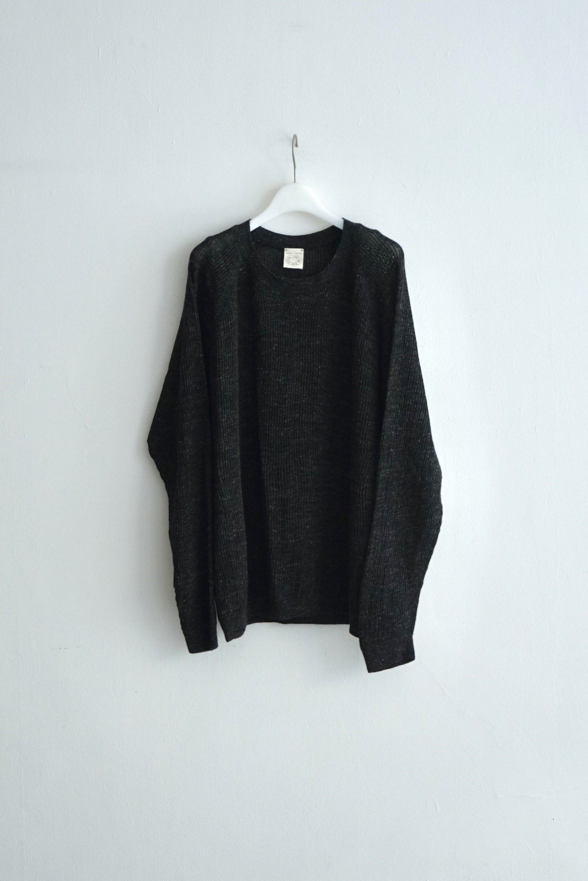 JAN JAN VAN ESSCHE / Long Sleeve Crew Neck Mesh Knitted Tee (KNIT#65) / Anthracite