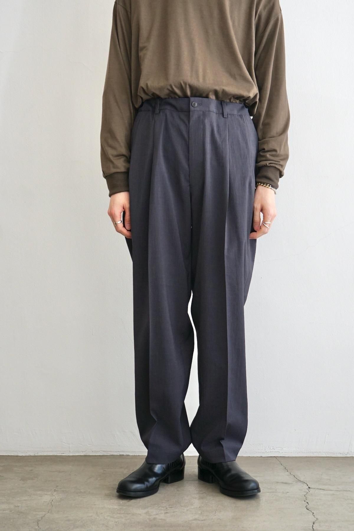 YOKO SAKAMOTO / Double Pleated Trousers / Charcoal Gray