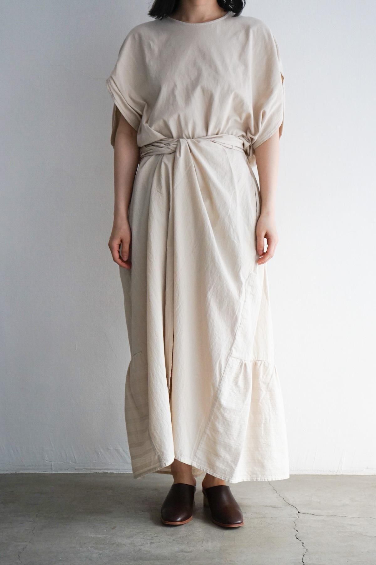 COSMIC WONDER / Suvin cotton broadcloth wrapped gather skirt