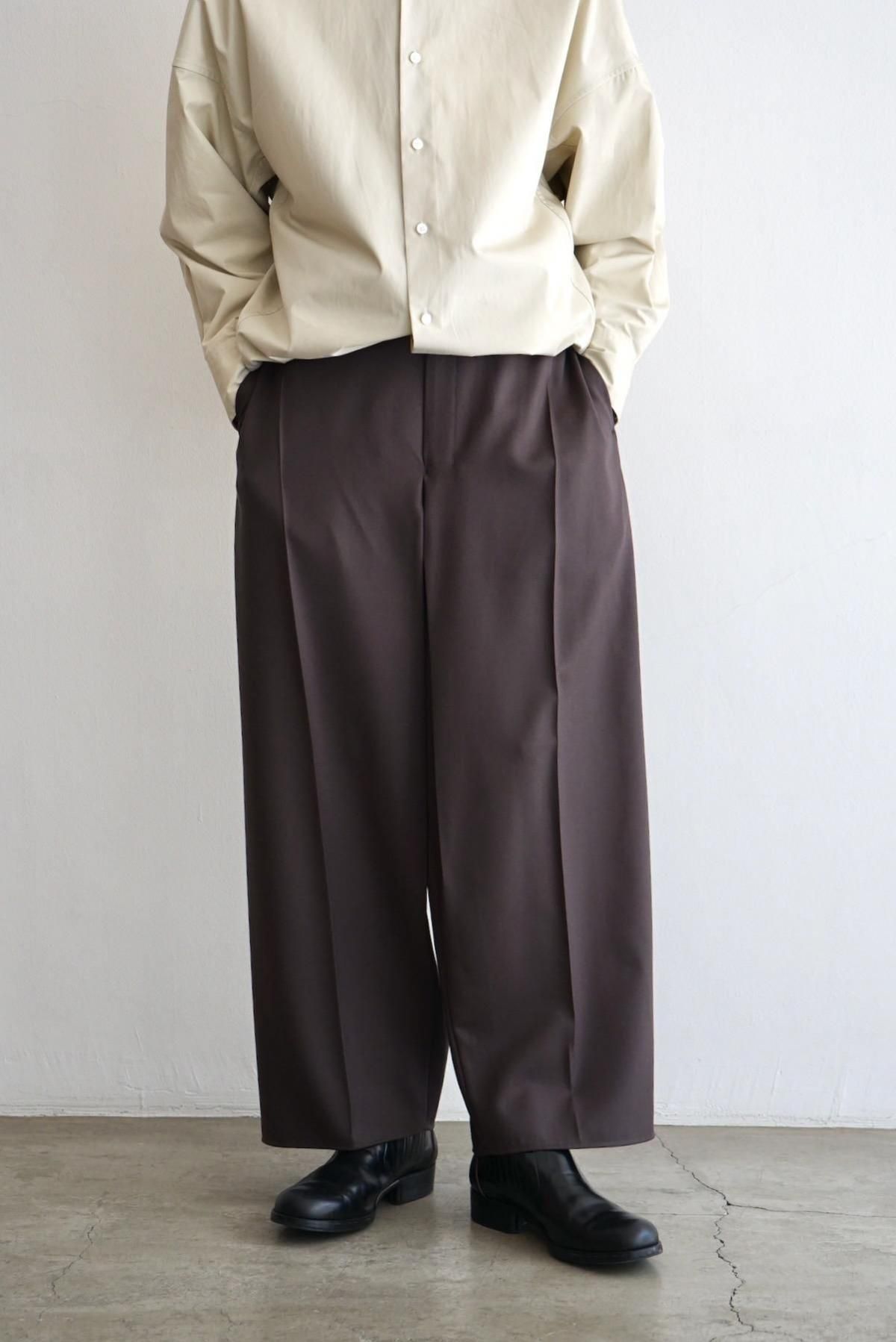 nonnotte / Draping Crotch Box Pleats No Tuck Trousers / After Dark