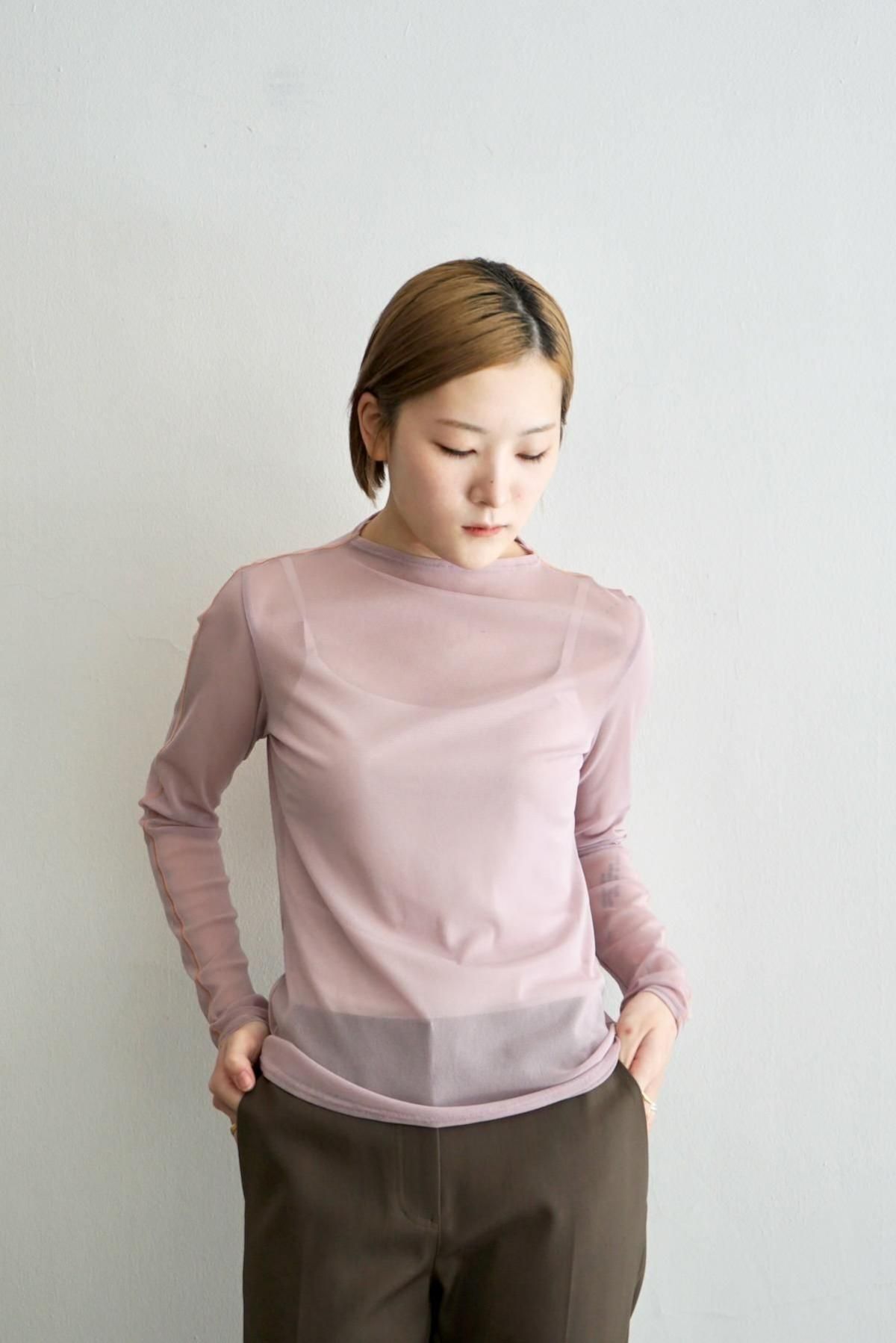 KLOKE / Rein Long Sleeve Mesh Top / Pale Mauve/Peach