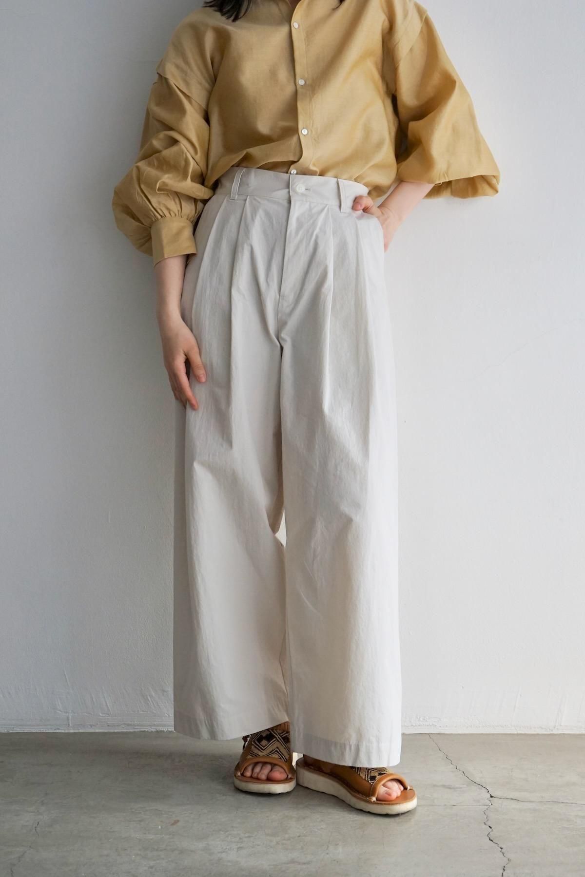 WONDER FULL LIFE / Tuck Wide Pants / Light Gray